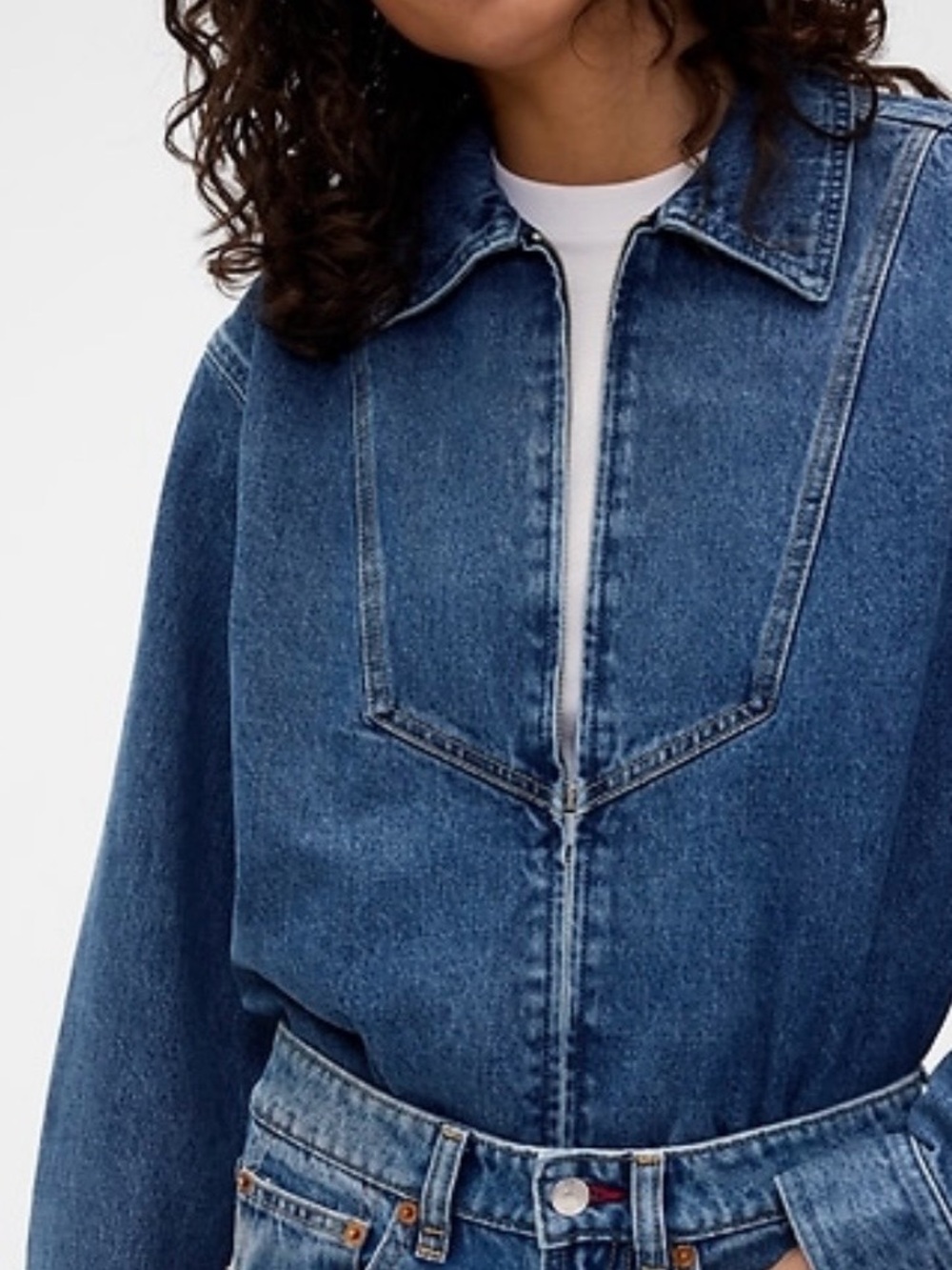 Gap x Victoria Beckham Denim Zip Shirt